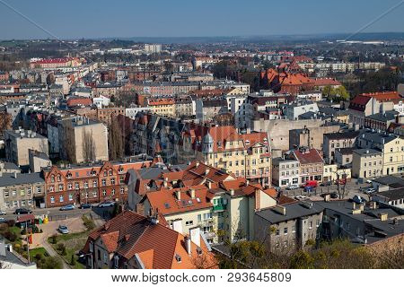 Grudziadz, Kujawsko-pomorskie / Poland - April, 5, 2019: Panorama Of The City Of Grudziądz. Building