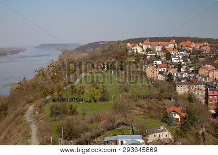Grudziadz, Kujawsko-pomorskie / Poland - April, 5, 2019: The Old Castle Tower On The Vistula Hill. C