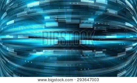 Abstract Glow Digital In Dark - Abstraction Of Data Communication, Computer Generated Background, 3d