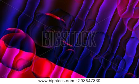 Abstract Bright Striped Space And Bubbles Are In Space - Abstraction Of Distortion Of Space, Compute