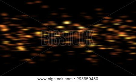 Abstract Flying Blurres Bright Particles In Space, Computer Generated Abstract Background, 3d Render