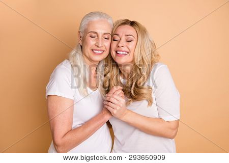 Portrait Of Nice Attractive Lovely Lovable Charming Sweet Tender Gentle Kind Cheerful Dreamy Ladies 
