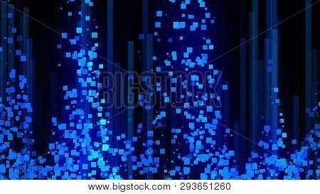 Many Digital Lines In Space - Abstraction Of Data Communication, Computer Generated Background, 3d R
