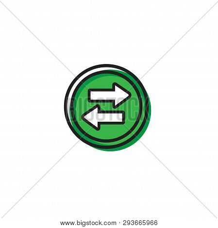 Two Arrows Or Transfer Arrows. Linear Style Sign For Mobile Concept And Web Design. Left Right Arrow