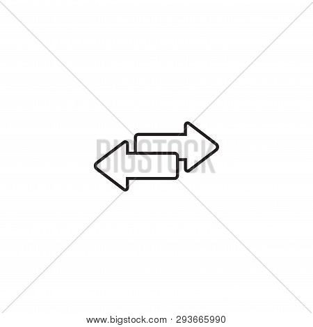 Two Arrows Or Transfer Arrows. Linear Style Sign For Mobile Concept And Web Design. Left Right Arrow