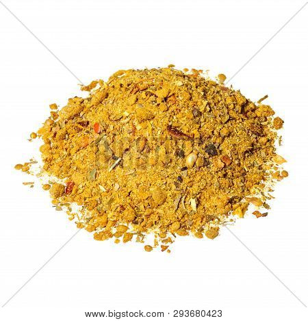 Heap Ground Svanuri Marili Isolated On White Background. Svanuri Marili - Pipular Spice In Asian Cou