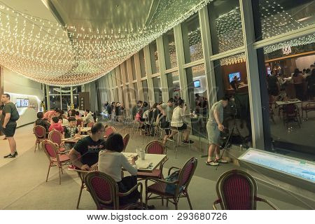 Hong Kong, China - August 9, 2018 : Cafe In Sky100, Hong Kong, China. Sky100 Is A Observation Deck O