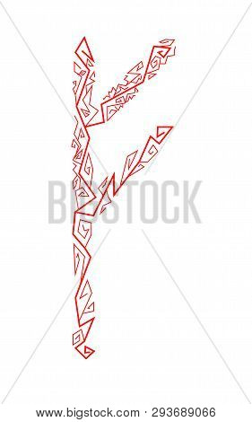 Fehu Rune. Ancient Scandinavian Runes. Runes Senior Futarka. Magic, Ceremonies, Religious Symbols. P