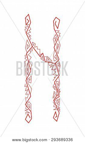 Fleece Hagalaz. Ancient Scandinavian Runes. Runes Senior Futarka. Magic, Ceremonies, Religious Symbo