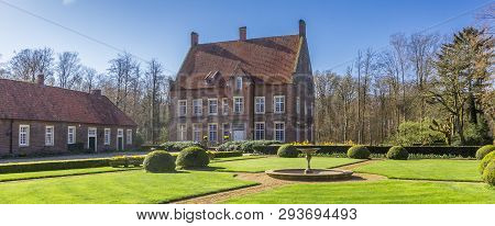 Panorama Of Historic House Welbergen In Ochtrup, Germany