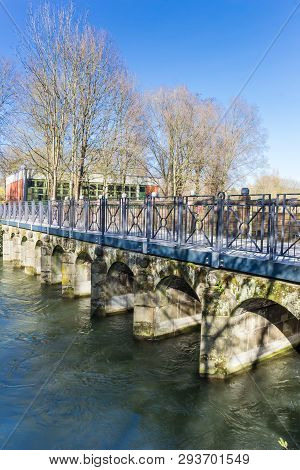 Old Stone Bridge In Historic City Lippstadt, Germany