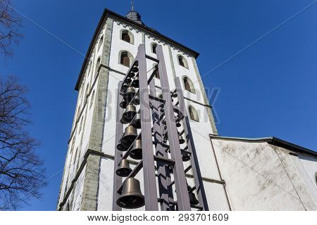 Carillon And Tower Of The Jakobi Church In Lippstadt, Germany