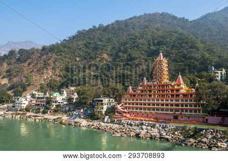 Tera Manzil Templ, Another Name - Trimbakeshwar, View From Lakshman Jhula Bridge. The Temple Is Simi