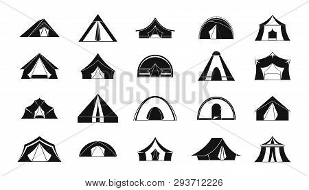 Tent Icon Set. Simple Set Of Tent Icons For Web Design Isolated On White Background