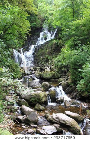 Torc Waterfall In The Ring Of Kerry Forest, Ireland