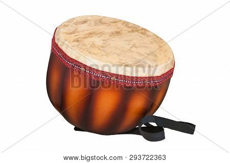 Dauylpaz  Kazakh Folk Percussion Musical Instrument Isolated On White Background