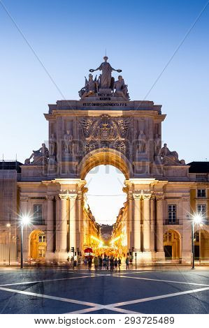 The Praca Do Comercio In Lisbon, Portugal