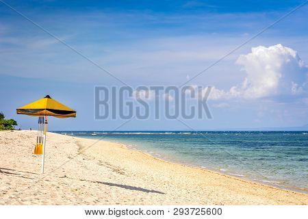 Scenery Of Paradise Sandy Beach On Bali Island, Indonesia