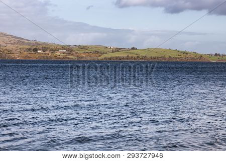Mountain, Lake And Vegetation At Western Way Trail In Lough Corrib
