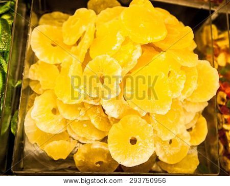Dried and candied ananas, on the stock market , Bueno Aires, Argentia. 