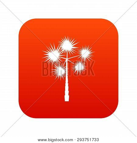Palm Chamaerops Icon Digital Red For Any Design Isolated On White Illustration