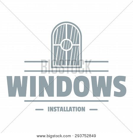 Window Installiation Logo. Gray Monochrome Illustration Of Window Installiation Logo For Web