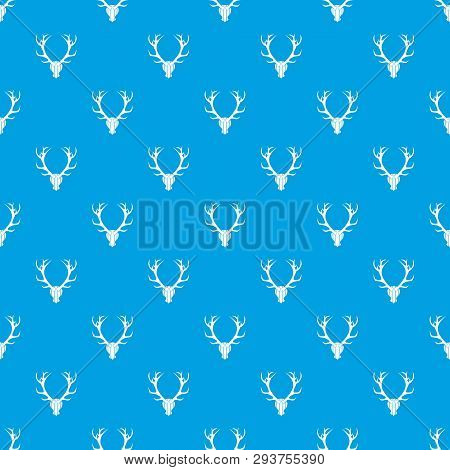 Deer Antler Pattern Repeat Seamless In Blue Color For Any Design. Geometric Illustration