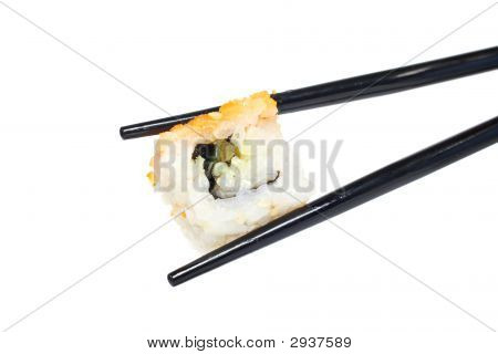 Sushi und Essstäbchen