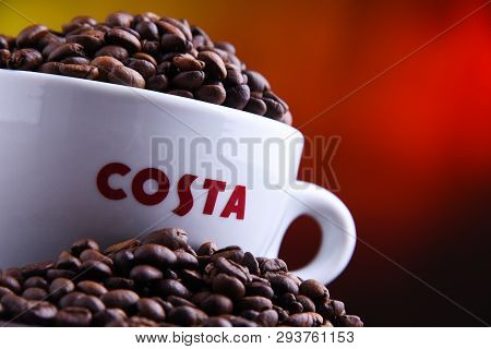 Cup Of Costa Coffee Coffee And Beans