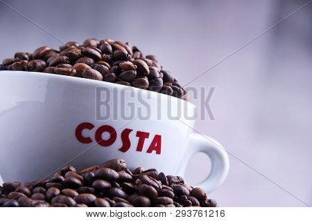 Cup Of Costa Coffee Coffee And Beans