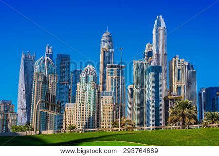 Modern Residential Architecture Of Dubai Marina, Uae