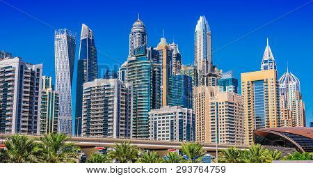 Modern Residential Architecture Of Dubai Marina, Uae