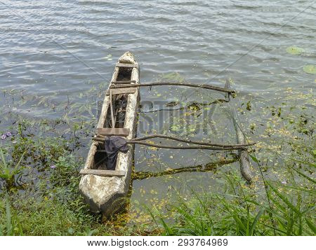 Traditional Dugout Canoe Seen In Sri Lanka