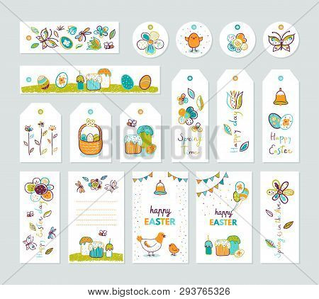 Happy Easter Vector Collection For Posters, Gift Tags,  Invitation, Greeting Cards, Magazine Ad, Lab