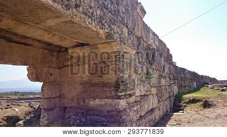 Ruins And Ruins Of The Ancient City, Hierapolis Near Pamukkale, Turkey.