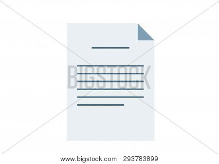 Document With Notes Isolated Vector Simple Image In A Flat Style. Office Supplies Sign