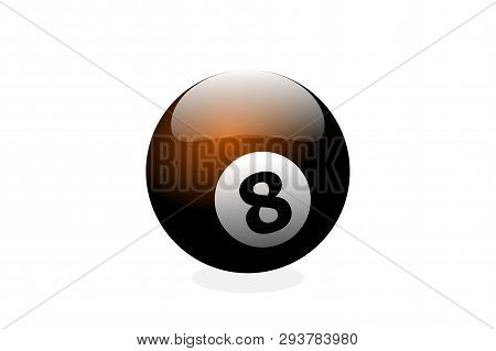 Billiard Ball Of Black Color With Number Eight Isolated Vector Image