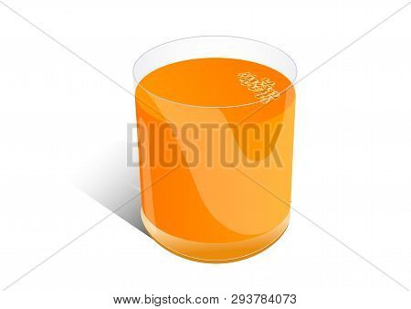 Glass With Orange Juice Isolated Vector Image In Flat Style