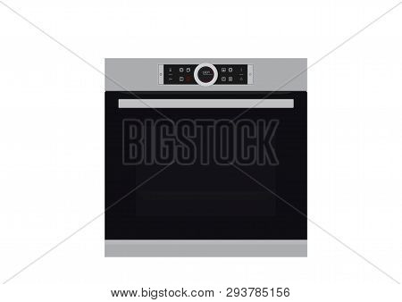 Single Electric Wall Oven Isolated Vector Image Of Kitchen Electrical Equipment