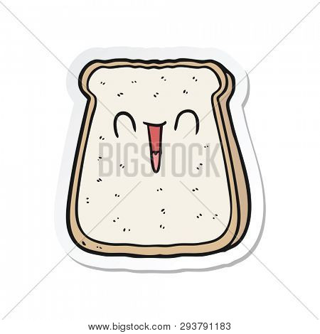 sticker of a cartoon slice of bread