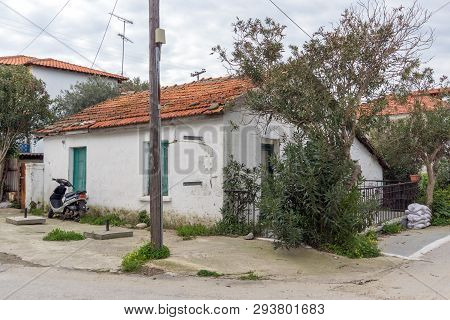 Ammouliani, Greece - April 3, 2015: Town At Ammouliani Island, Athos, Chalkidiki, Central Macedonia,