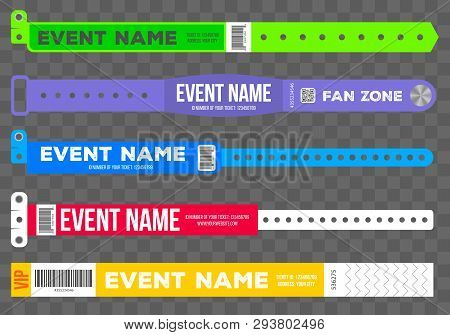 Creative Vector Illustration Of Bracelets For Entrance To The Event Isolated On Background. Art Desi
