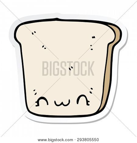 sticker of a cartoon slice of bread