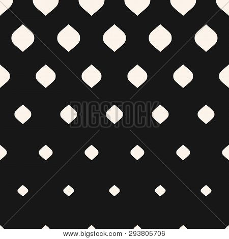Vector Halftone Pattern. Stylish Modern Geometric Texture, Vertical Transition Effect From Black To 