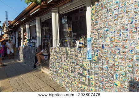 Chernomorets, Bulgaria - August 11, 2018: Typical Street Of Village Of Chernomorets, Burgas Region, 