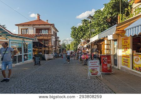 Chernomorets, Bulgaria - August 11, 2018: Typical Street Of Village Of Chernomorets, Burgas Region, 