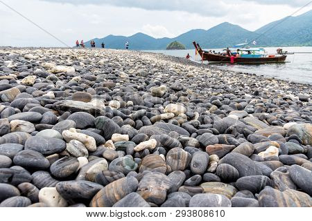 Travel Andaman Sea To Ko Hin Ngam Island And The Arrival Of Tourists By Long Tail Boat And Beautiful