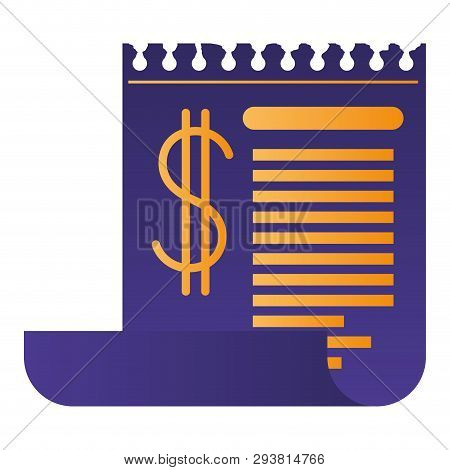Receipt Shet Isolated Icon Vector Illustration Design