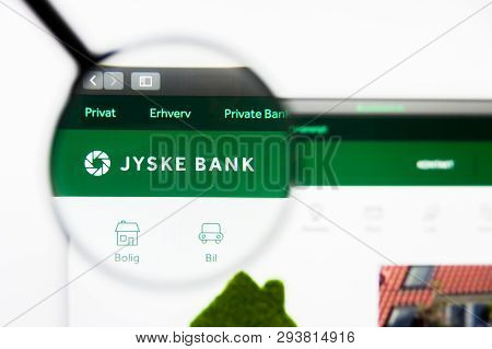 Los Angeles, California, Usa - 5 April 2019: Illustrative Editorial Of Jyske Bank Website Homepage. 