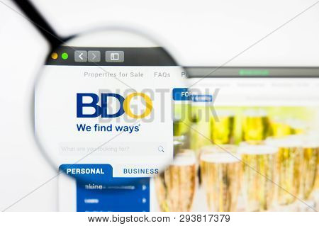 Los Angeles, California, Usa - 5 April 2019: Illustrative Editorial Of Bdo Unibank Website Homepage.